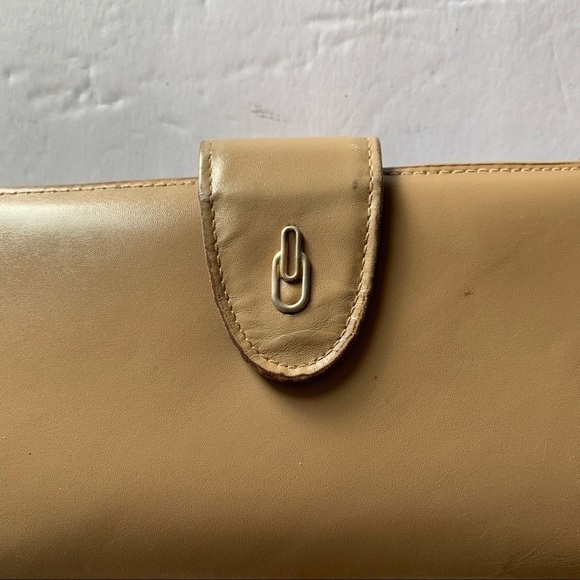 Di Lido Wallet Cream Tan Cowhide Clutch Checkbook Credit Card Holder - Picture 2 of 12